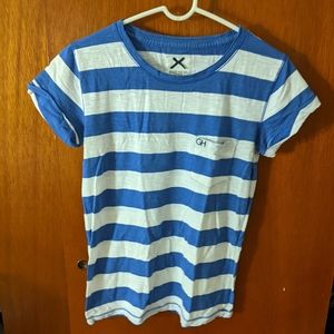 Gilly Hicks blue and white big stripes tee